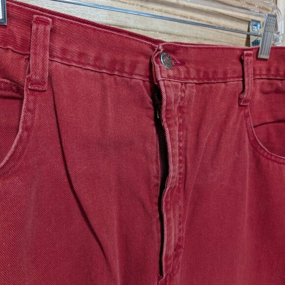 Venezia Red Denim Midi Skirt Size 20 - Picture 4 of 10